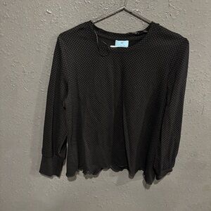 CeCe Black and White Polka Dot Blouse